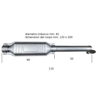 SILENZIATORE ZINCATO PER FIAT 1580/1880/ HE 7580. IMBOCCO DM. MM. 80