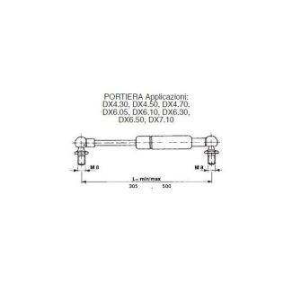 MOLLA A GAS DEUTZ 500 X 305   350 N  198.500.35