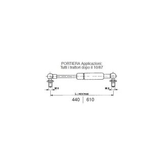 MOLLA A GAS DEUTZ 610X440   140 N   198.610.14  AD ESAURIMENTO