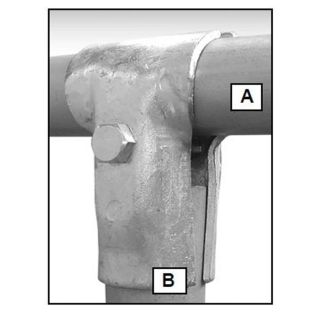 MORSETTO ZINCATO A T AD UN BULLONE PER TUBI DA 1'1/4 - 1'1/4