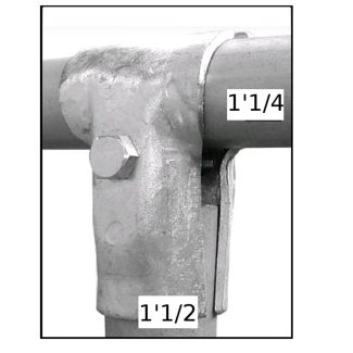 MORSETTO ZINCATO A T AD UN BULLONE PER TUBI DA 1' 1/4 - 1'1/2