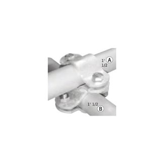 MORSETTO A CROCE SALDATO PER TUBO 1' 1/2 = MM. 48,3 X 1' 1/2 = MM. 48,3