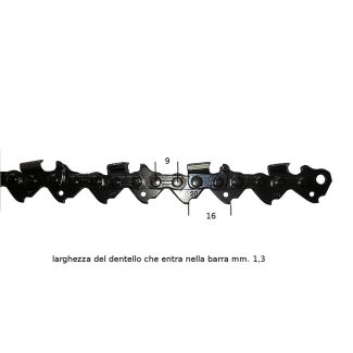 CATENA OREGON 20BPX  325 SPESSORE DEL DENTELLO INTERN0 MM. 1,3. PER MOTOSEGA. PREZZO AL MT.