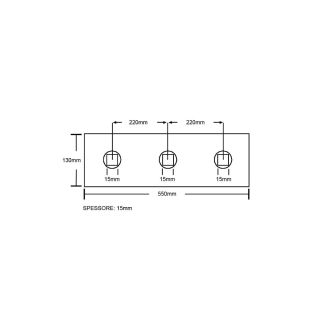 STRISCIANTE adattabile MORO A 3 FORI. RETTANGOLARE