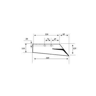 VOMERINO  CM.24 SINISTRO FORATO TIPO SCALMANA-EMMEGIEMME