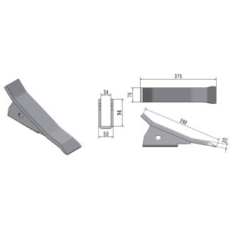 VOMERE RIPUNTATORE ATTACCO RAPIDO MORO  MM. 70X20