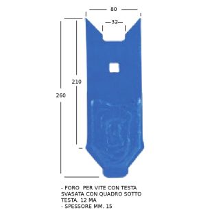 PUNTA PER VOMERE RIPUNTATORE  LEMKEN. CON RIPORTO DI METALLO DURO.  COD. ORIGINALE 3374441