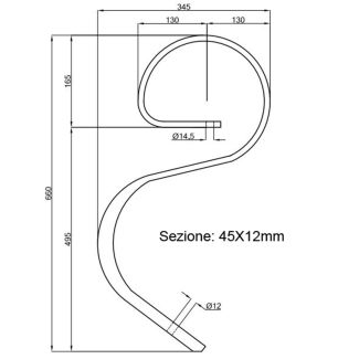 MOLLA COLTIVATORE FLEX PESANTE tipo MAINARDI DIMENSIONI MM. 45 X 12. SI VENDE SENZA VOMERINO (ART. M