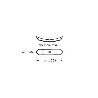 VOMERINO REVERSIBILE DIMENSIONI MM. 54x6x265 PER MOLLA COLTIVATORE TIPO MAINARDI (ART. MT220)