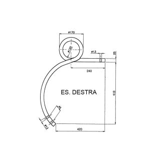 MOLLA QUADRA A RICCIO QUADRO DA MM.25 DESTRA (DISEGNO EUROZAPPA)