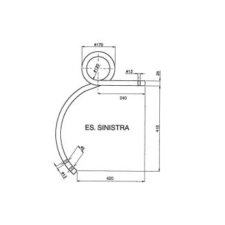 MOLLA QUADRA A RICCIO QUADRO DA MM.25 SINISTRA (DISEGNO EUROZAPPA)