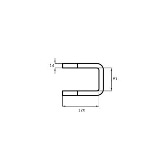 CAVALLOTTO MAAG. DIMENSIONI MM. 14X81X120. I DADI (ART. D14) VENGONO FORNITI A PARTE.