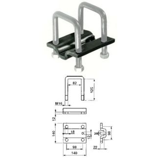 PIASTRA NUDA PER MOLLA QUADRA MM.25 PER TUBOLARE DA MM. 80