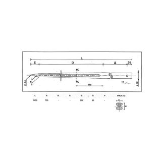 PUNTA CILINDRICA PER ROTOBALLE 42 X 1400 CON FORO DM. MM. 12