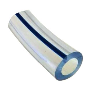 TUBO PER LATTE IN PLASTICA TRASPARENTE A RIGHE BLU. DIMENSIONI MM. 12,7 X 21