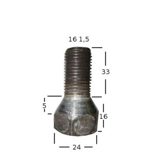 COLONNETTA DM. FILETTO MM. 16 1,5 LUNGHEZZA TOTALE MM. 52. PER RUOTA TRATTORE