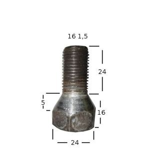 COLONNETTA DM. FILETTO MM. 16 1,5 LUNGHEZZA TOTALE MM. 38. PER RUOTA TRATTORE