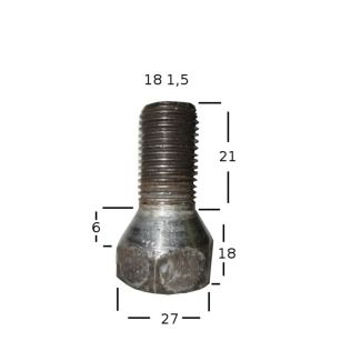 COLONNETTA DM. FILETTO MM. 18 1,5 LUNGHEZZA TOTALE MM. 37. PER RUOTA TRATTORE