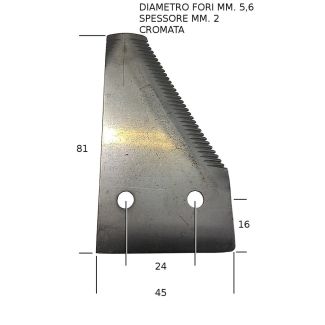 1/2 SEZIONE LAMA DESTRA CROMATA RIGATA SOPRA. NEW HOLLAND.