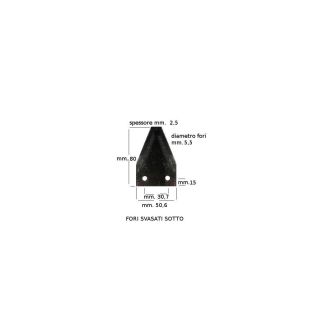 SEZIONE LAMA RIGATA 2' SVASATA SOTTO FORO 5,5 MM