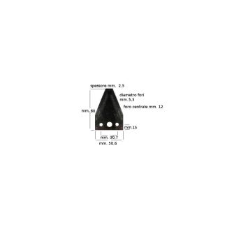SEZIONE LAMA 2', RIGATA SVASATA SOTTO, SPESS. 2,5 mm, FORO 5,5 mm
