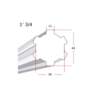 RIDUZIONE PRESA DI FORZA MASCHIO 1'3\4 Z 6 FEMMINA1'3\4 Z 6 VITE PASSANTE