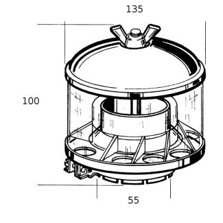 PREFILTRO A CICLONE COMPLETO 'GRANDE'  CON ATTACCO  DM. MM. 55