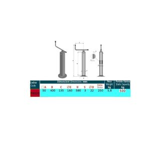 PIEDE APPOGGIO 50X400. CORSA 230 MM.  PORTATA STATICA KG. 300