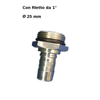 PORTAGOMMA CON FILETTO DA 1' PER TUBO CON FORO DA MM. 25