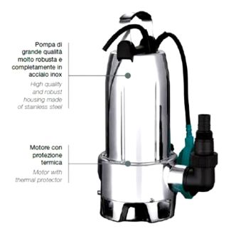 ELETTROPOMPA SOMMERGIBILE INOX 1' 1/2. 220V HP 1.