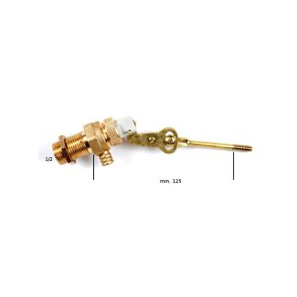 RUBINETTO CON GALLEGGIANTE IN OTTONE CON FILETTO ORIZZONTALE DA 1/2'