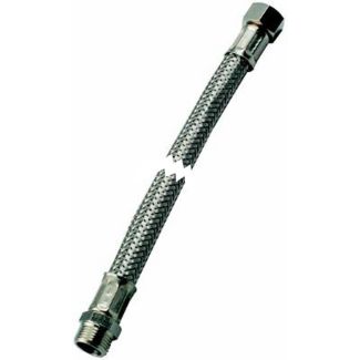 TUBO FLESSIBILE IN ACCIAIO INOX CON FILETTI MASCHIO - FEMMINA DA 3/4' LUNG. CM. 50