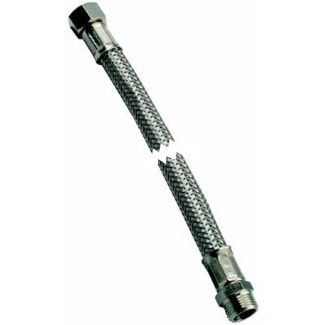 TUBO FLESSIBILE IN ACCIAIO INOX CON FILETTI MASCHIO - FEMMINA DA 3/4' LUNG. CM. 80