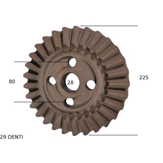 CORONA DESTRA PER MOTORANGHINATORE REPOSSI A 4 ASPI. 29 DENTI.