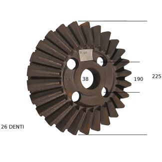 CORONA SINISTRA PER MOTORANGHINATORE REPOSSI A 5 ASPI. 26 DENTI