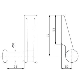 CERNIERA POSTERIORE DM mm 18 SINISTRA, LAVORA CON CHIUSURA (ART. SP036)