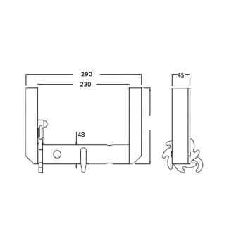 VERRICELLO PER SPONDA SX.DM. MM. 48. TIPO ECONOMICO