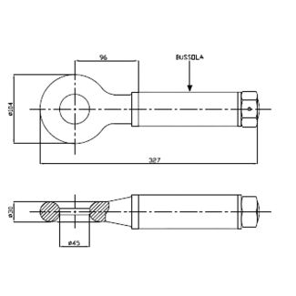 OCCHIONE LEGGERO E990. IN FE 510. CARIC0/DIN. 1100 daN. FORO MM. 43 INT. MM. 40