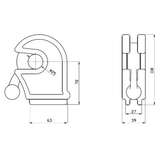 CHIUSURA A BLOCCO DM mm 24, LAVORA CON PIANTONE (ART. SP020)