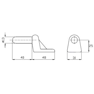 PERNO DM mm 13 ALTO CON NERVATURA, LAVORA CON (ART. SP153)