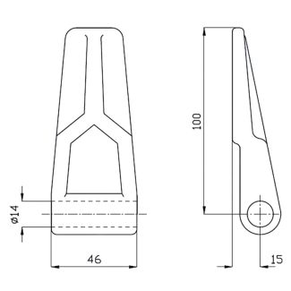 CERNIERA SPONDA BORDINO PESANTE, LAVORA CON PERNO (ART. SP215)