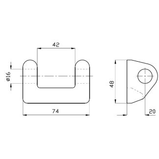 SUPPORTO TIPO B, LAVORA CON CERNIERA (ART.SP208A) E SPINA (ART. SP208C)