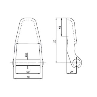 PEZZO SALDATO CERNIERA SOTTO SOPRA RAS.  LAVORA CON (ART. SP255) E (SP260)