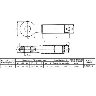 OCCHIONE OMOLOGATO E3 DGM-RA 1407. MATERIALE 35CD4 B.L.