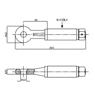 OCCHIONE OMOLOGATO E1 1483 MAT. 35CrMo4 TRAINO 3 TON. PORTATA 250 Q.LI CARICO/DIN. 1000 FORO MM. 22.