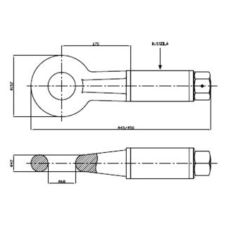 OCCHIONE OMOLOGATO F1 1400 MAT. 35CrMo4 TRAINO 200 Q.LI FORO MM. 68 INT. MM. 59