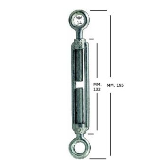 TENDITORE ZINCATO OCCHIO - OCCHIO DA  3/8' CON FILETTI DM. MM. 10