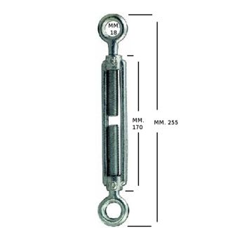 TENDITORE ZINCATO OCCHIO - OCCHIO DA 9/16' CON FILETTI  DM.14