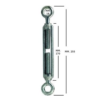 TENDITORE ZINCATO OCCHIO - OCCHIO DA 9/16' CON FILETTI  DM.14