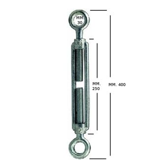 TENDITORE ZINCATO OCCHIO - OCCHIO DA 1' CON FILETTI DM mm. 24